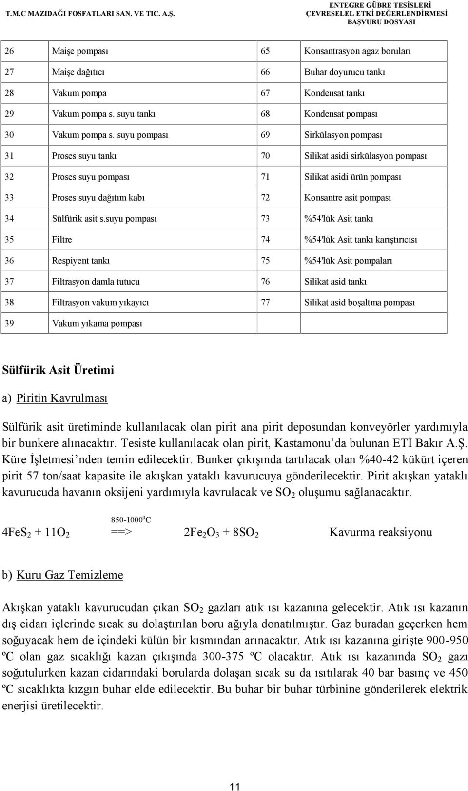 pompası 34 Sülfürik asit s.