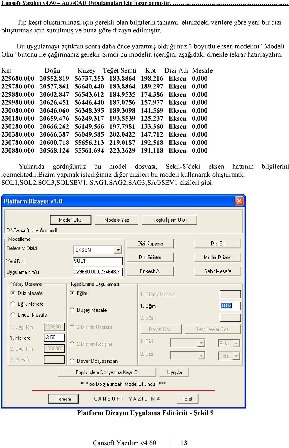 Km Doğu Kuzey Teğet Semti Kot Dizi Adı Mesafe 229680.000 20552.819 56737.253 183.8864 198.216 Eksen 0.000 229780.000 20577.861 56640.440 183.8864 189.297 Eksen 0.000 229880.000 20602.847 56543.