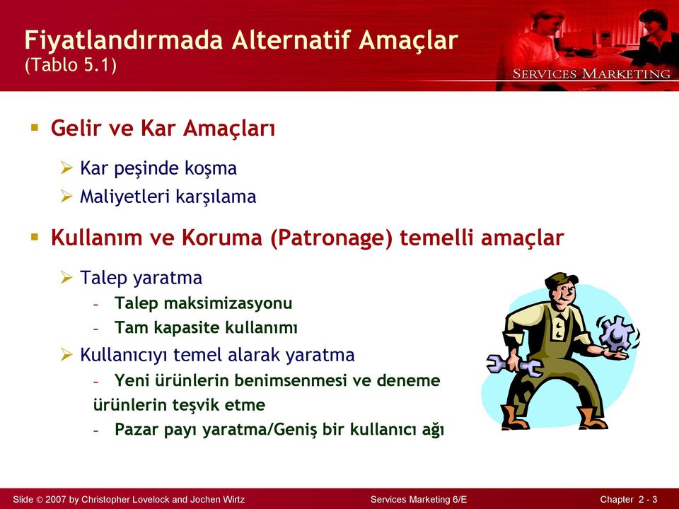 amaçlar Talep yaratma - Talep maksimizasyonu - Tam kapasite kullanımı Kullanıcıyı temel alarak yaratma - Yeni