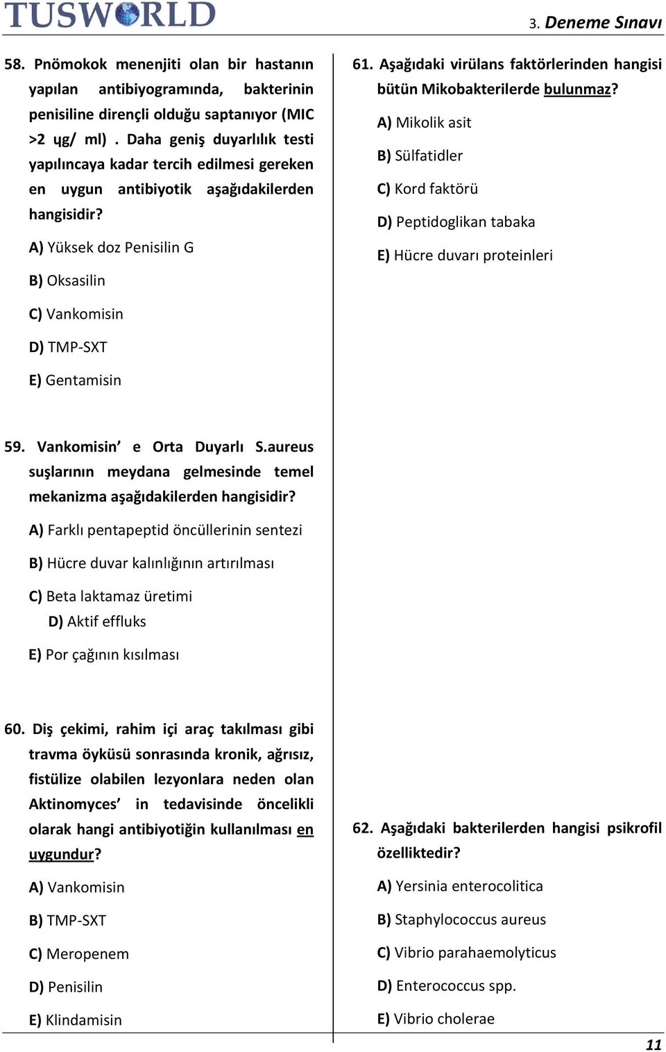 Aşağıdaki virülans faktörlerinden hangisi bütün Mikobakterilerde bulunmaz?