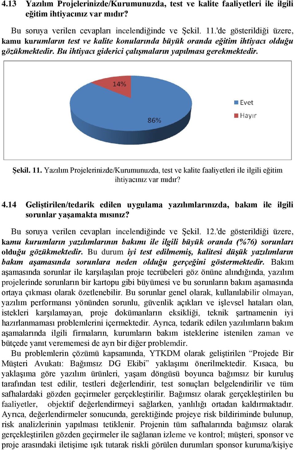 Yazılım Projelerinizde/Kurumunuzda, test ve kalite faaliyetleri ile ilgili eğitim ihtiyacınız var mıdır? 4.