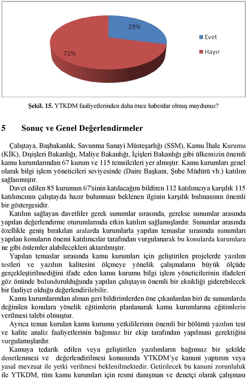 kamu kurumlarından 67 kurum ve 115 temsilcileri yer almıştır. Kamu kurumları genel olarak bilgi işlem yöneticileri seviyesinde (Daire Başkanı, Şube Müdürü vb.) katılım sağlanmıştır.