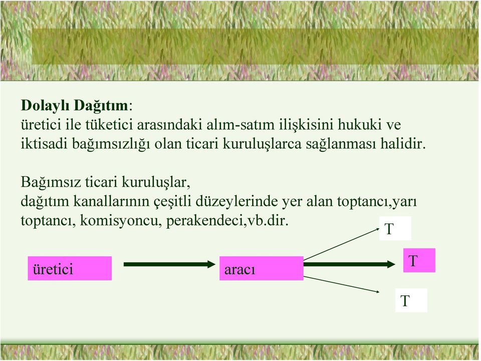 Bağımsız ticari kuruluşlar, dağıtım kanallarının çeşitli düzeylerinde yer