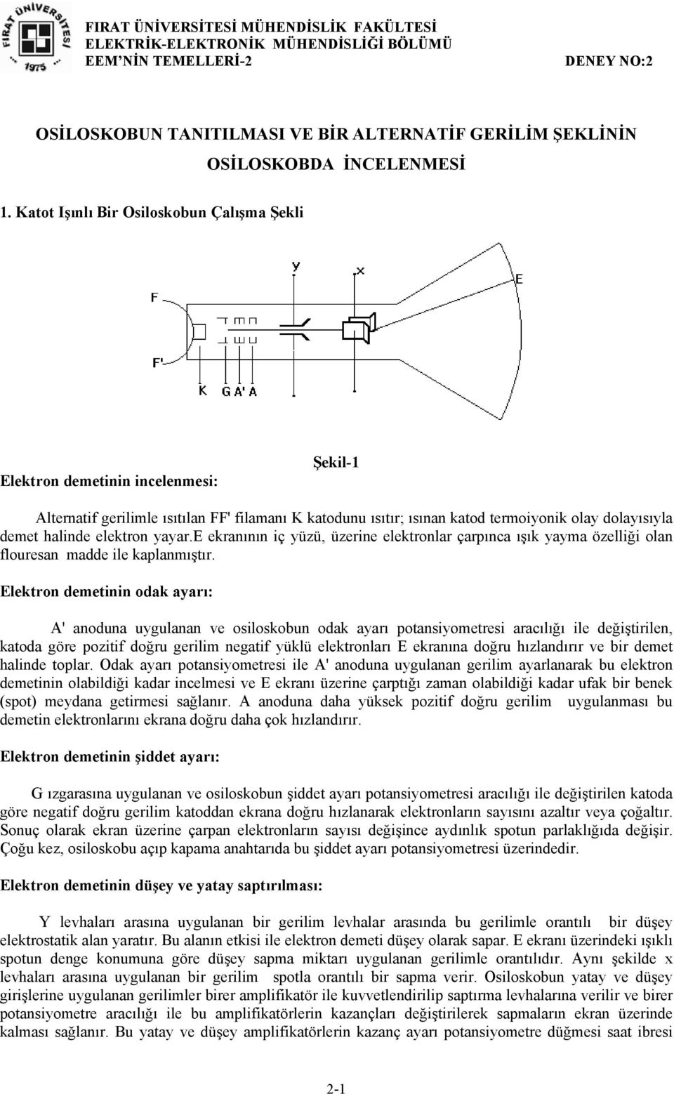 halinde elektron yayar.e ekranının iç yüzü, üzerine elektronlar çarpınca ışık yayma özelliği olan flouresan madde ile kaplanmıştır.