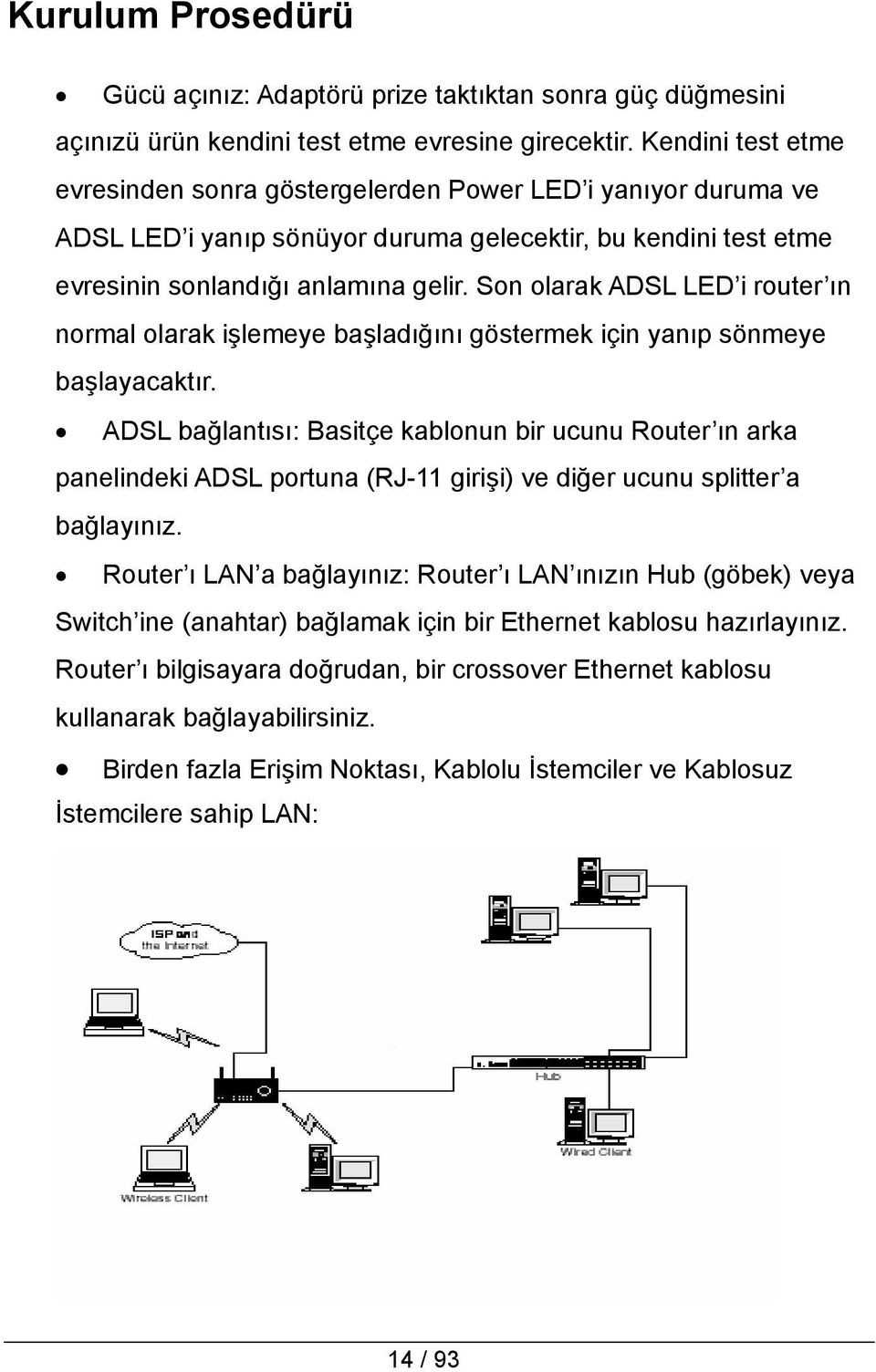 Son olarak ADSL LED i router ın normal olarak işlemeye başladığını göstermek için yanıp sönmeye başlayacaktır.