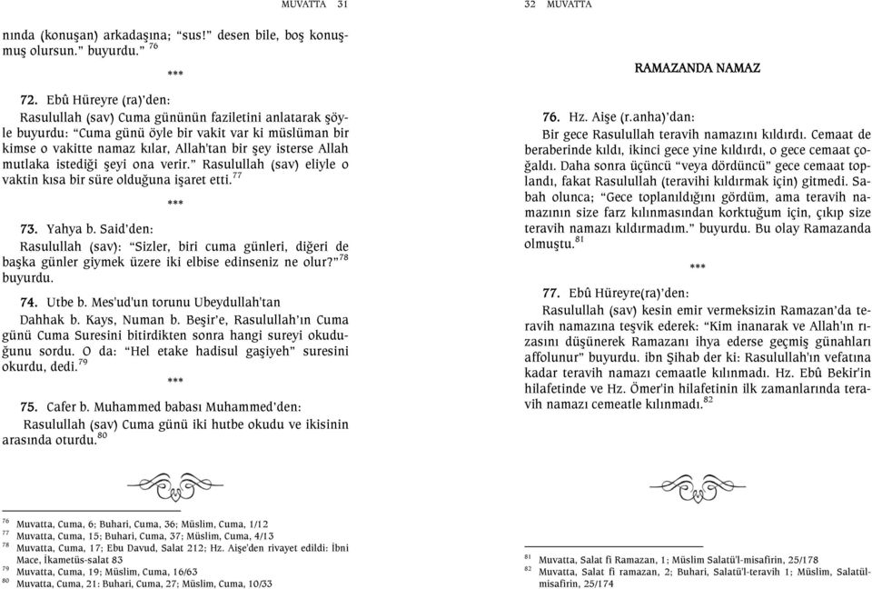 mutlaka istediği şeyi ona verir. Rasulullah (sav) eliyle o vaktin kısa bir süre olduğuna işaret etti. 77 73. Yahya b.