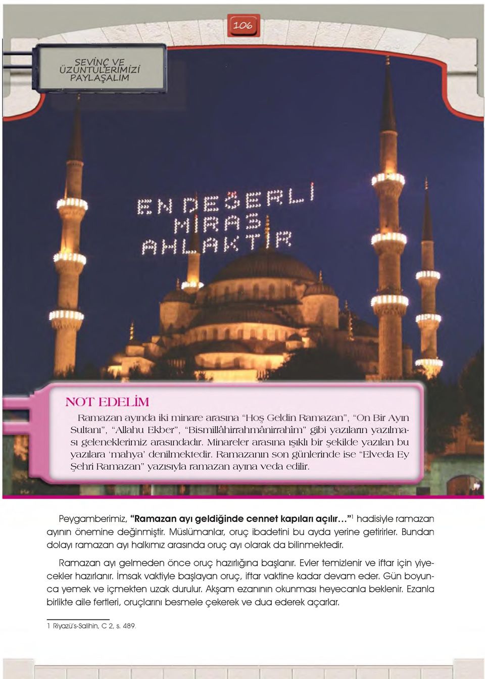 Müslümanlar, oruç ibadetini bu ayda yerine getirirler. Bundan dolayı ramazan ayı halkımız arasında oruç ayı olarak da bilinmektedir. Ramazan ayı gelm eden önce oruç hazırlığına başlanır.