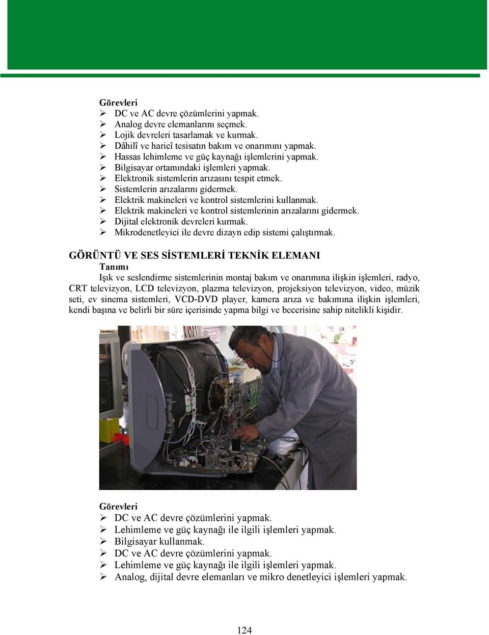 Elektrik makineleri ve kontrol sistemlerini kullanmak. Elektrik makineleri ve kontrol sistemlerinin arızalarını gidermek. Dijital elektronik devreleri kurmak.