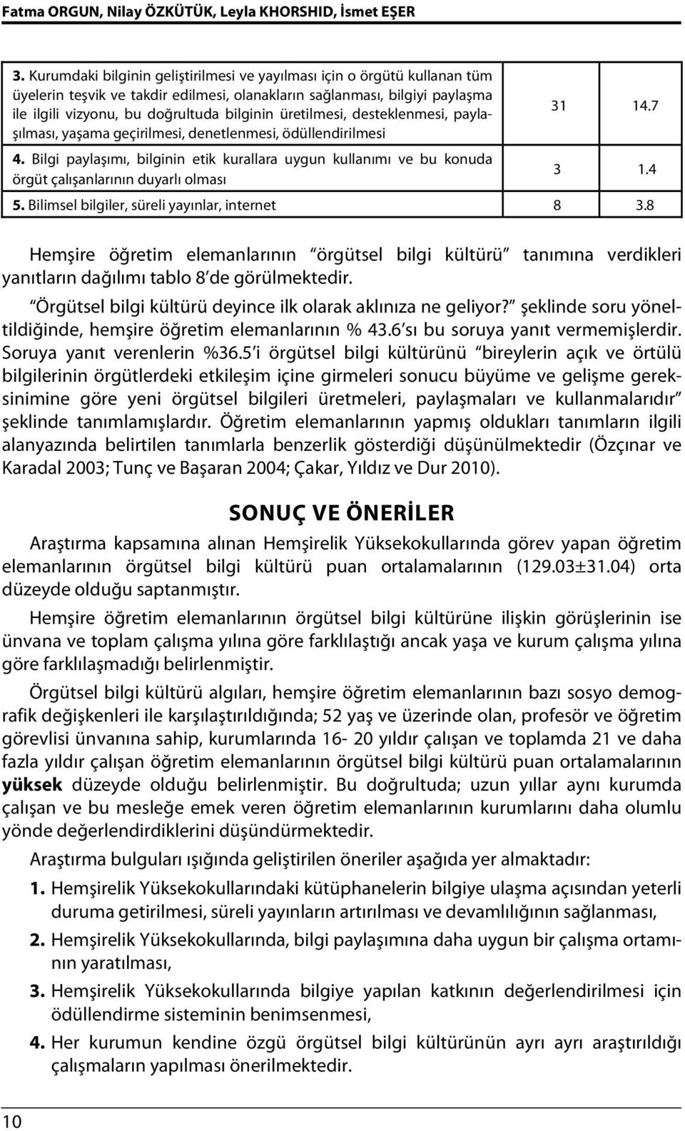 üretilmesi, desteklenmesi, paylaşılması, yaşama geçirilmesi, denetlenmesi, ödüllendirilmesi 4.