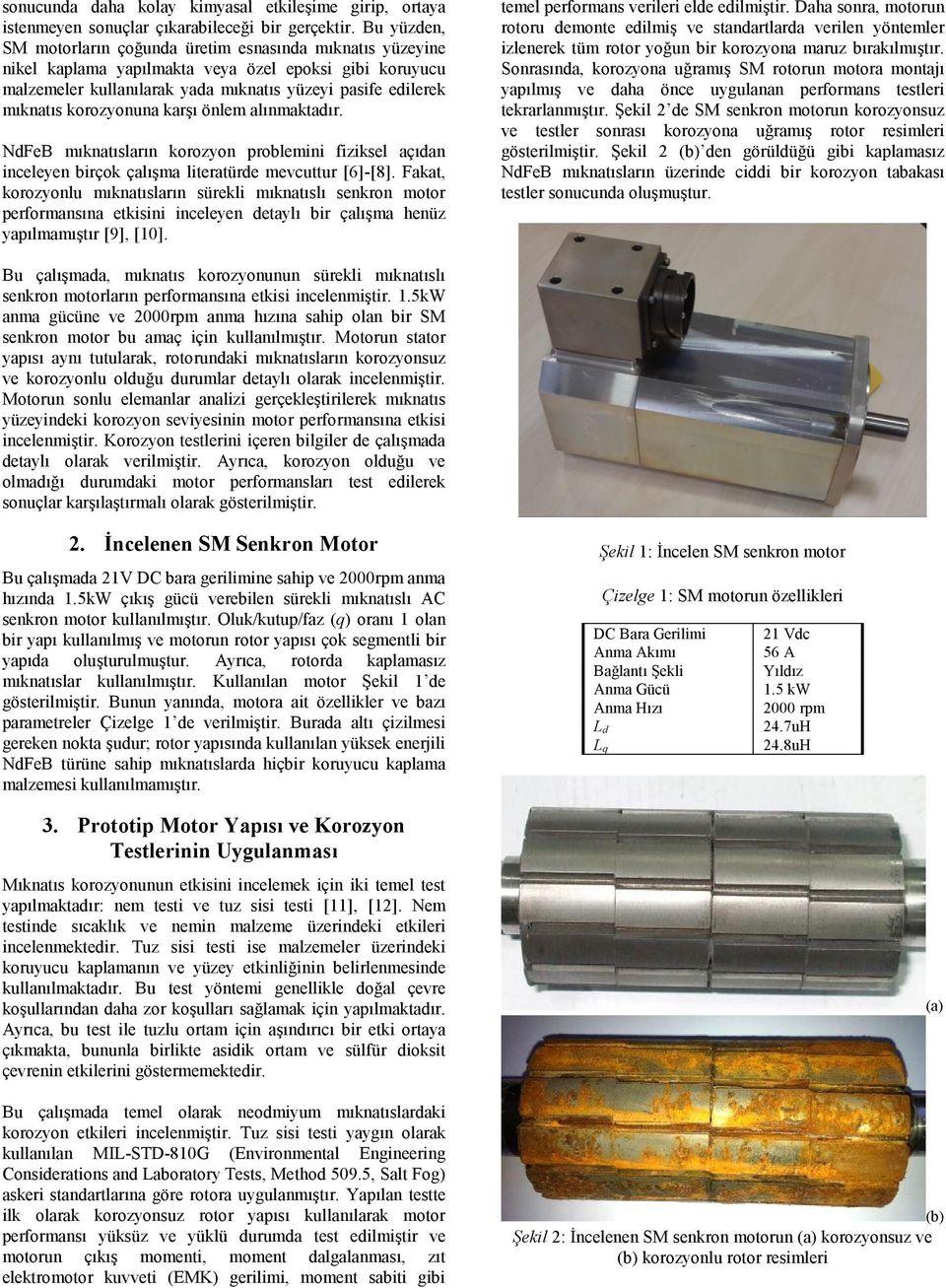 korozyonuna karşı önlem alınmaktadır. NdFeB mıknatısların korozyon problemini fiziksel açıdan inceleyen birçok çalışma literatürde mevcuttur [6]-[8].
