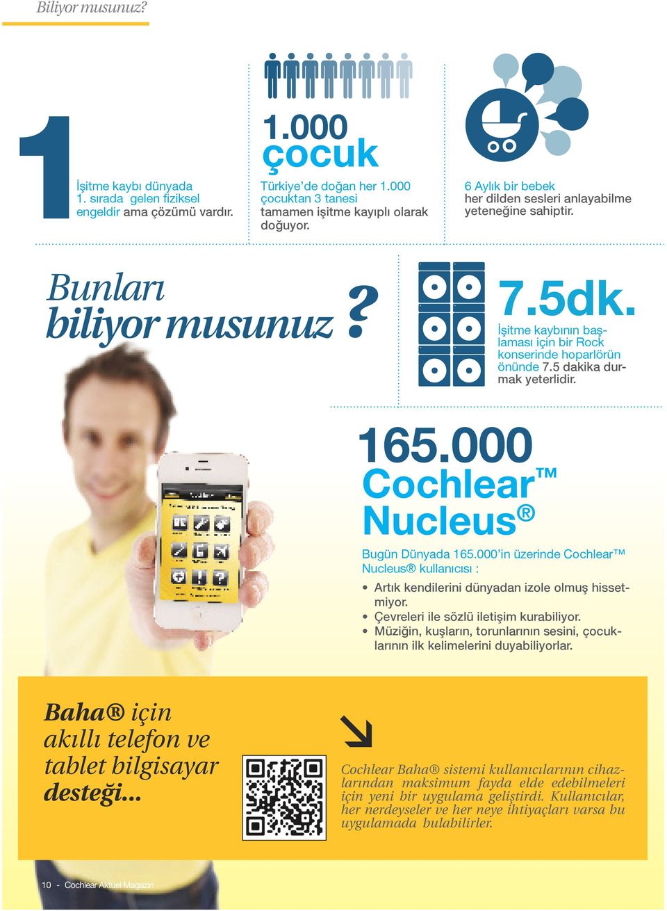 165.000 Cochlear Nucleus Bugün Dünyada 165.000 in üzerinde Cochlear Nucleus kullanıcısı : Artık kendilerini dünyadan izole olmuş hissetmiyor. Çevreleri ile sözlü iletişim kurabiliyor.