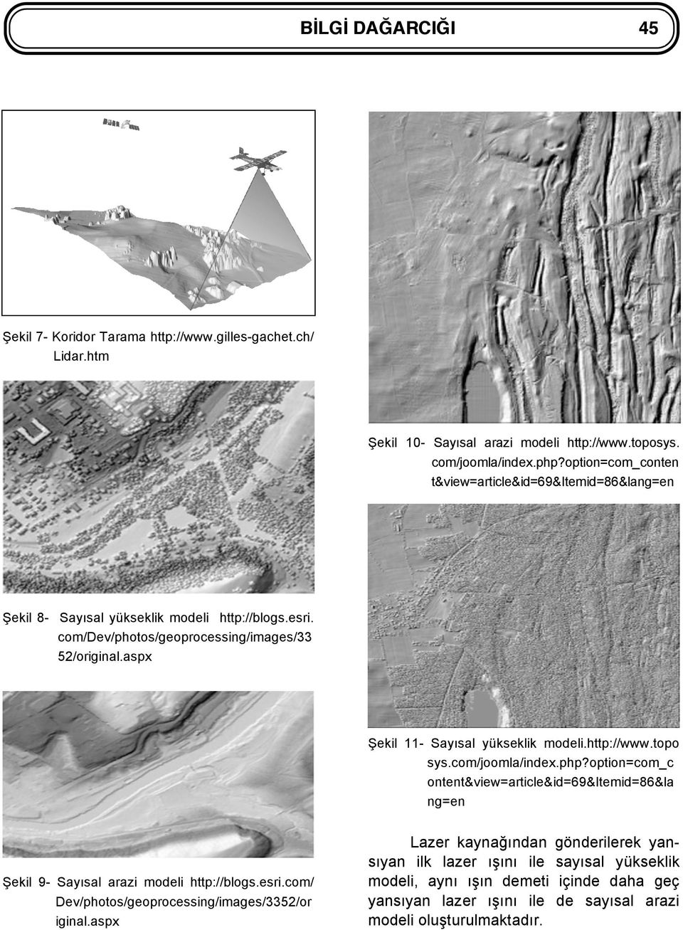 aspx Şekil 11- Sayısal yükseklik modeli.http://www.topo sys.com/joomla/index.php?option=com_c ontent&view=article&id=69&itemid=86&la ng=en Şekil 9- Sayısal arazi modeli http://blogs.esri.