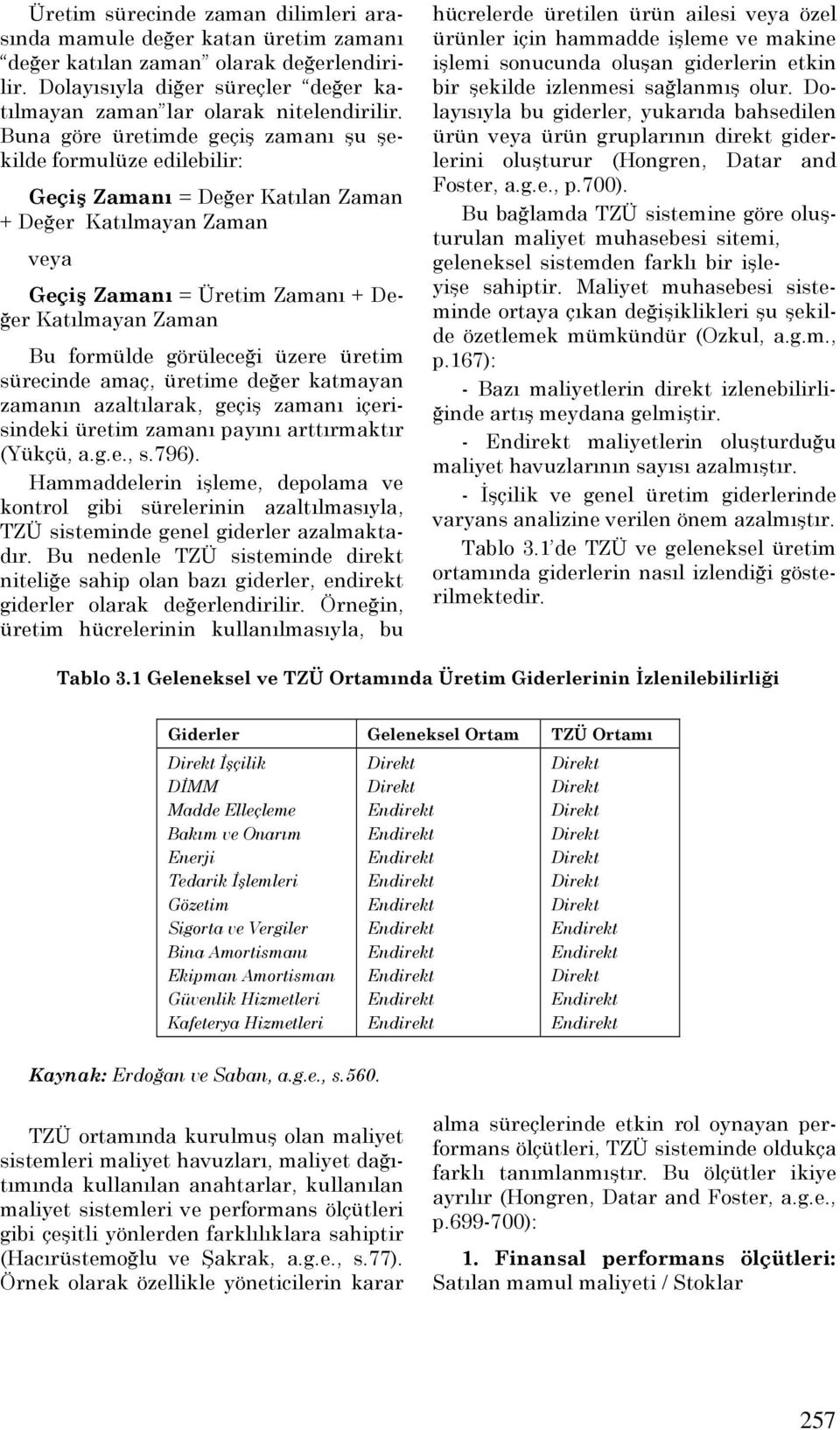 görüleceği üzere üretim sürecinde amaç, üretime değer katmayan zamanın azaltılarak, geçiş zamanı içerisindeki üretim zamanı payını arttırmaktır (Yükçü, a.g.e., s.796).