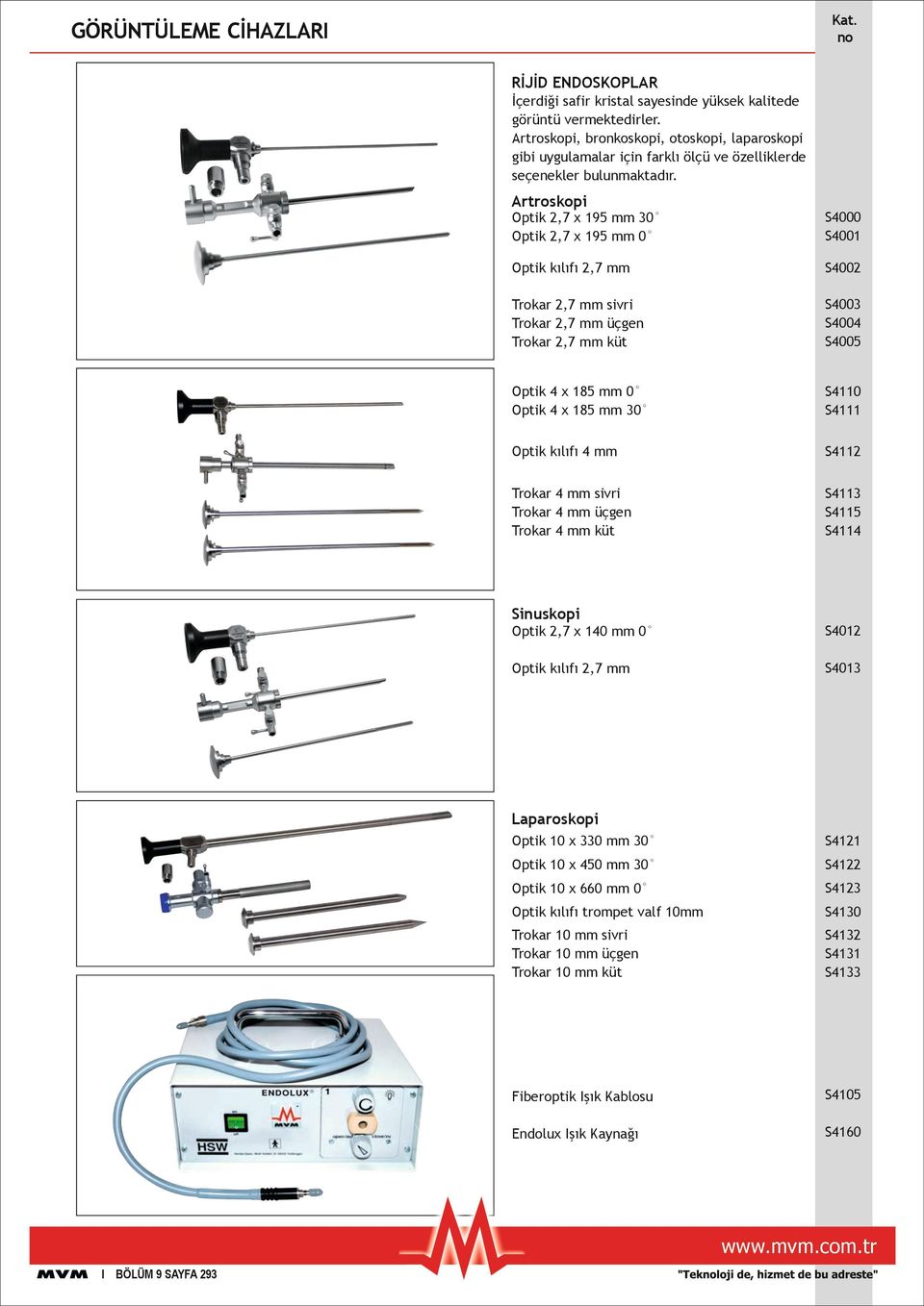 Optik 2,7 x 195 mm 30 Optik 2,7 x 195 mm 0 S4000 S4001 Optik kılıfı 2,7 mm S4002 Trokar 2,7 mm sivri Trokar 2,7 mm üçgen Trokar 2,7 mm küt S4003 S4004 S4005 Optik 4 x 185 mm 0 Optik 4 x 185 mm 30