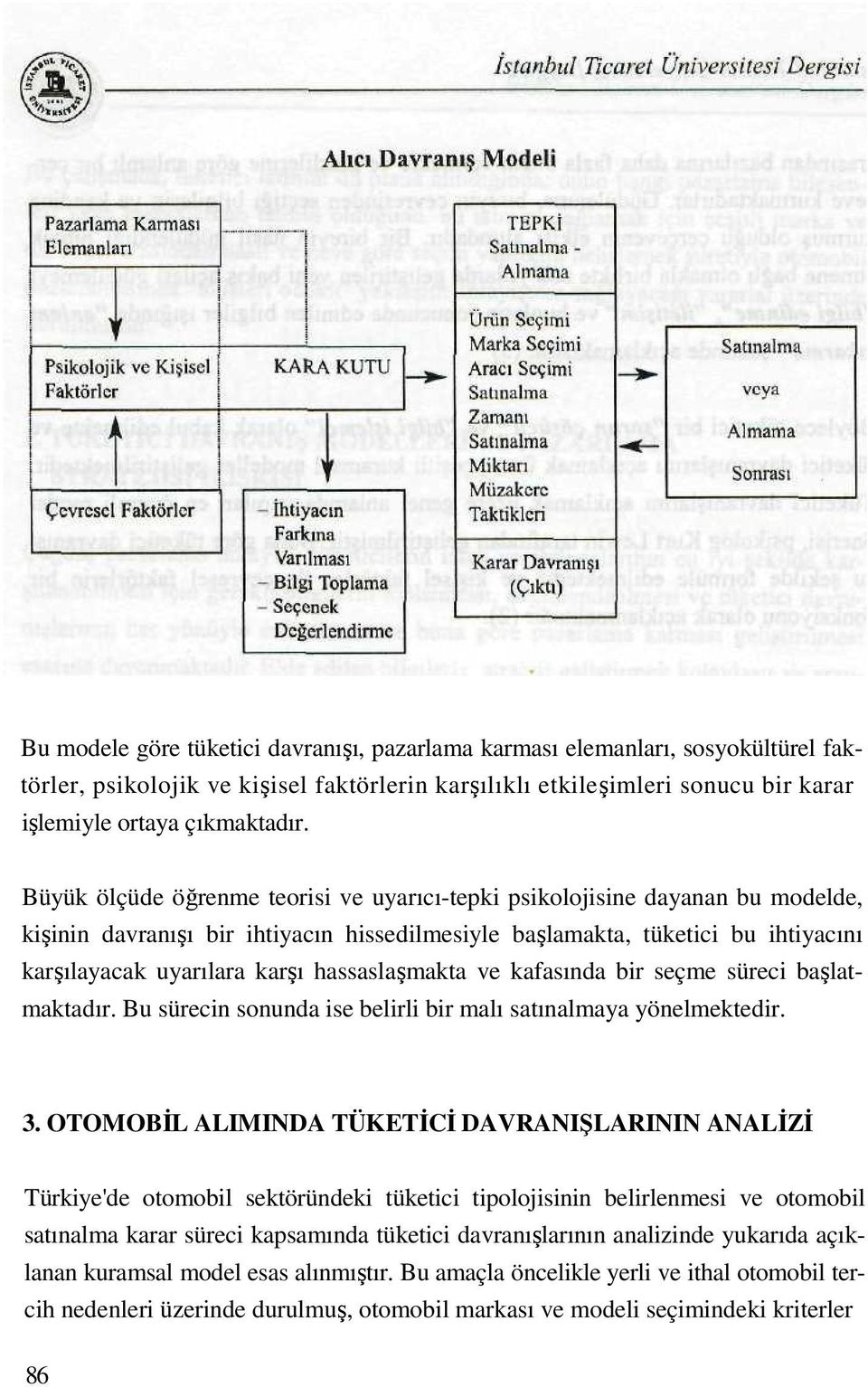 hassaslaşmakta ve kafasında bir seçme süreci başlatmaktadır. Bu sürecin sonunda ise belirli bir malı satınalmaya yönelmektedir. 3.