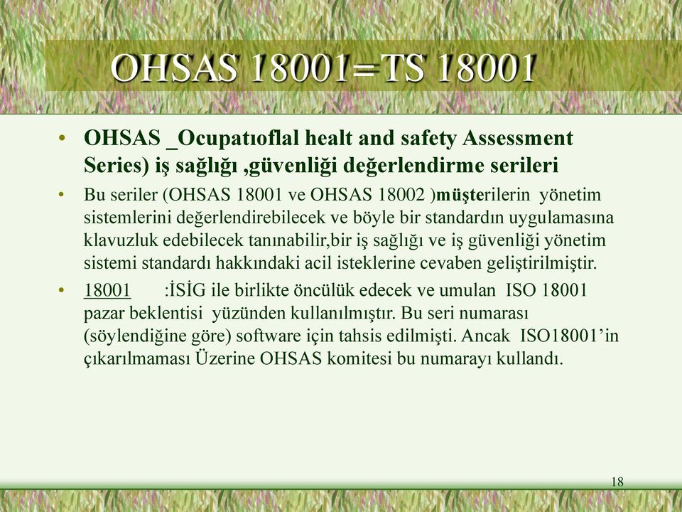 yönetim sistemi standardı hakkındaki acil isteklerine cevaben geliştirilmiştir.