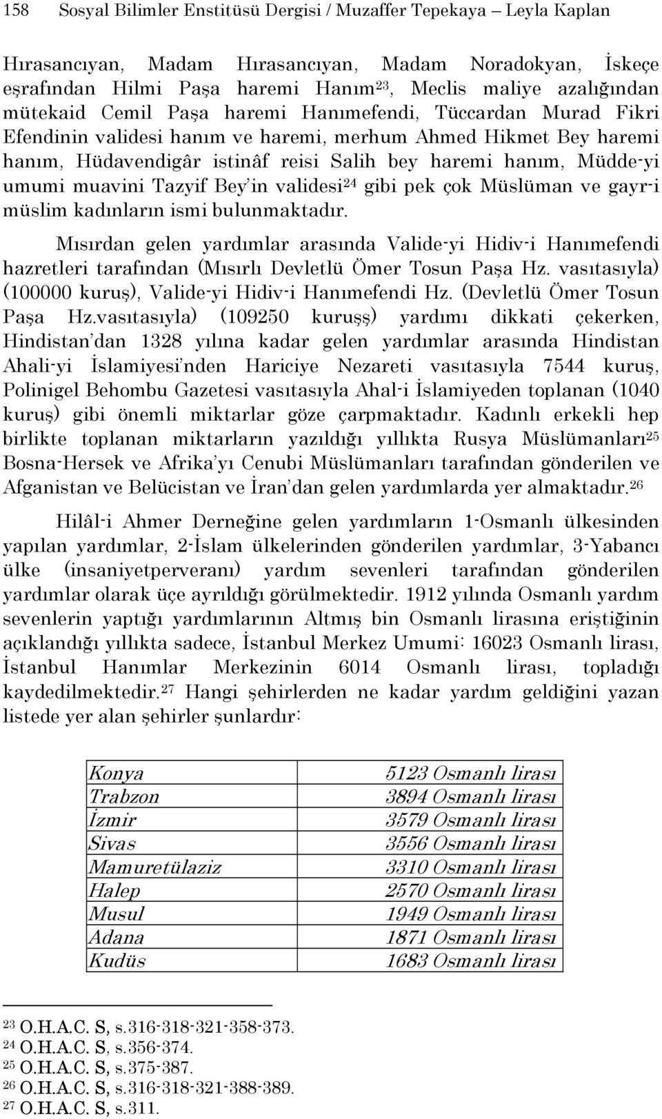 umumi muavini Tazyif Bey in validesi 24 gibi pek çok Müslüman ve gayr-i müslim kadınların ismi bulunmaktadır.