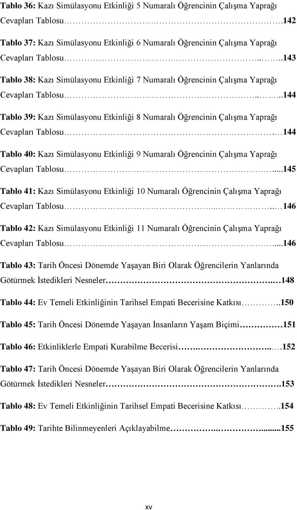 144 Tablo 40: Kazı Simülasyonu Etkinliği 9 Numaralı Öğrencinin Çalışma Yaprağı Cevapları Tablosu...145 Tablo 41: Kazı Simülasyonu Etkinliği 10 Numaralı Öğrencinin Çalışma Yaprağı Cevapları Tablosu.