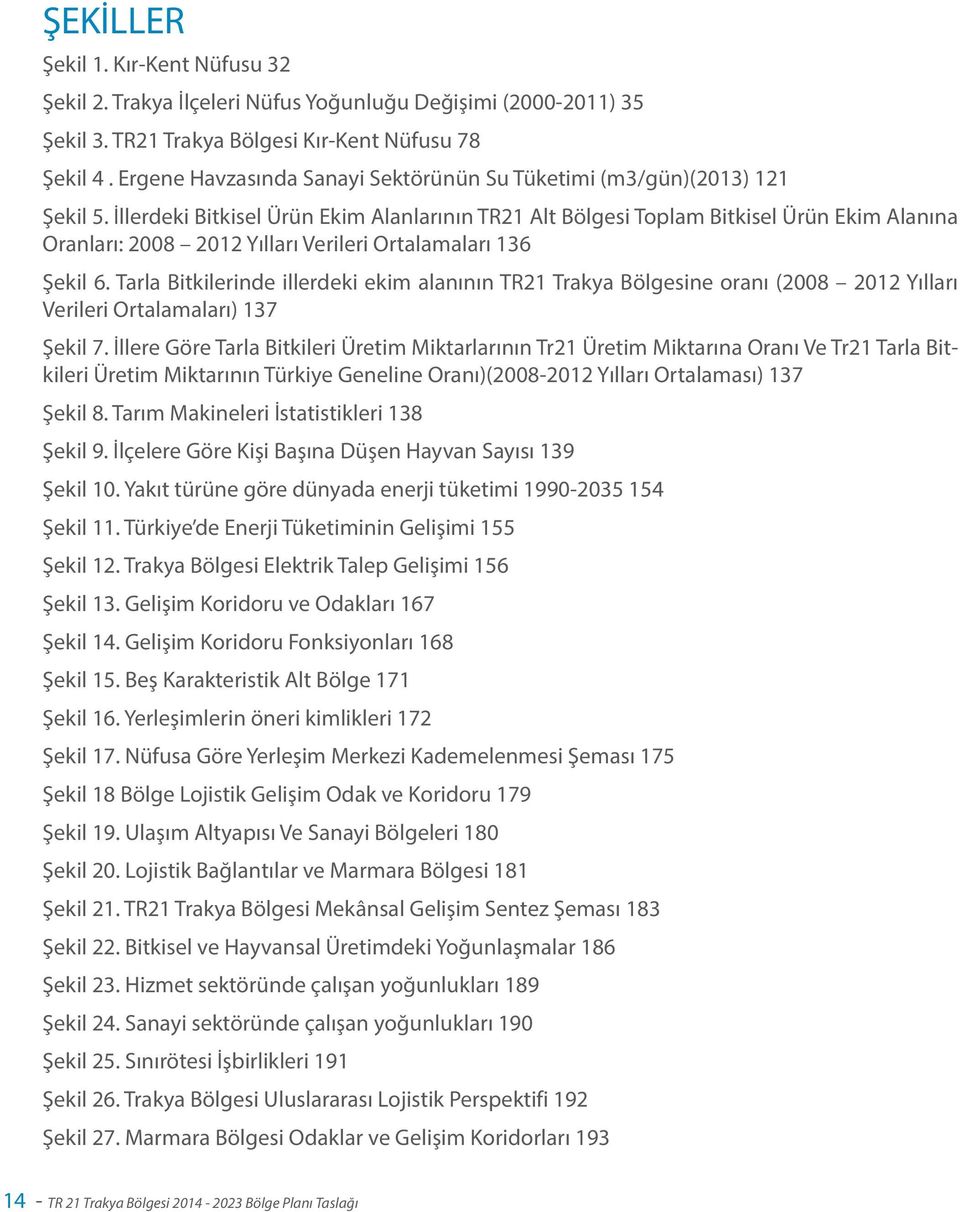 İllerdeki Bitkisel Ürün Ekim Alanlarının TR21 Alt Bölgesi Toplam Bitkisel Ürün Ekim Alanına Oranları: 2008 2012 Yılları Verileri Ortalamaları 136 Şekil 6.