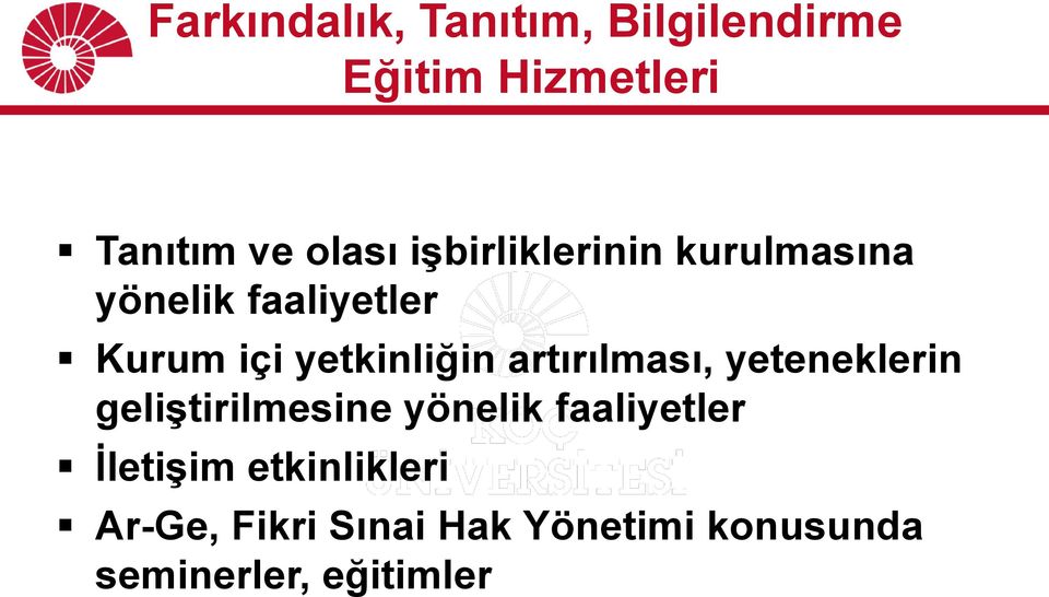 artırılması, yeteneklerin geliştirilmesine yönelik faaliyetler İletişim