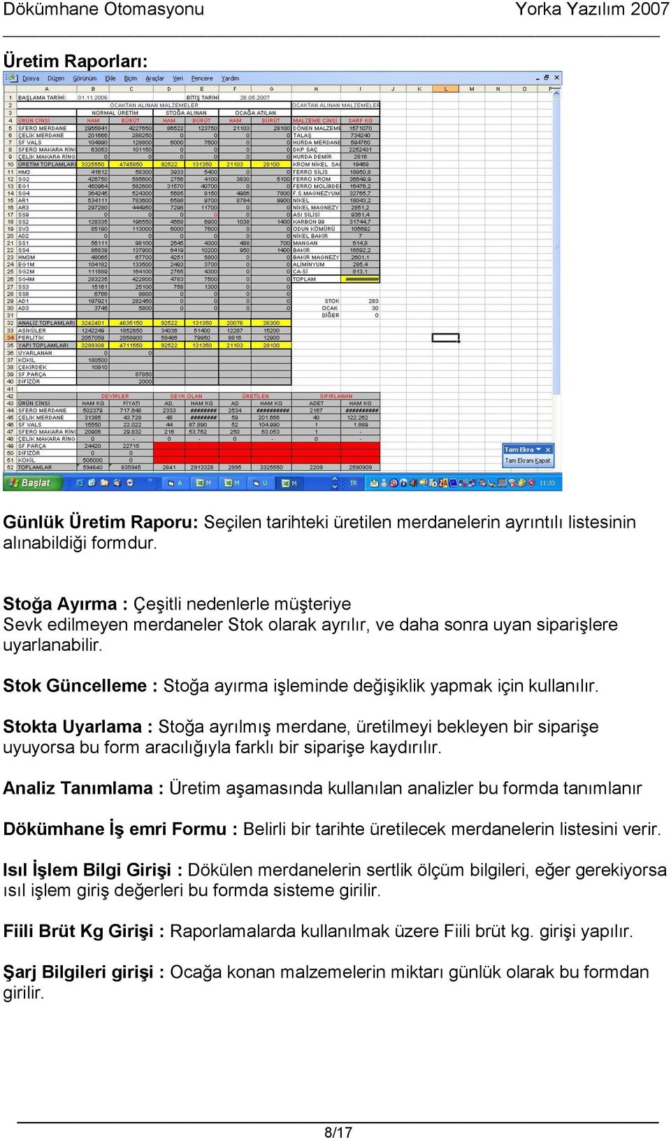 Stok Güncelleme : Stoğa ayırma işleminde değişiklik yapmak için kullanılır.