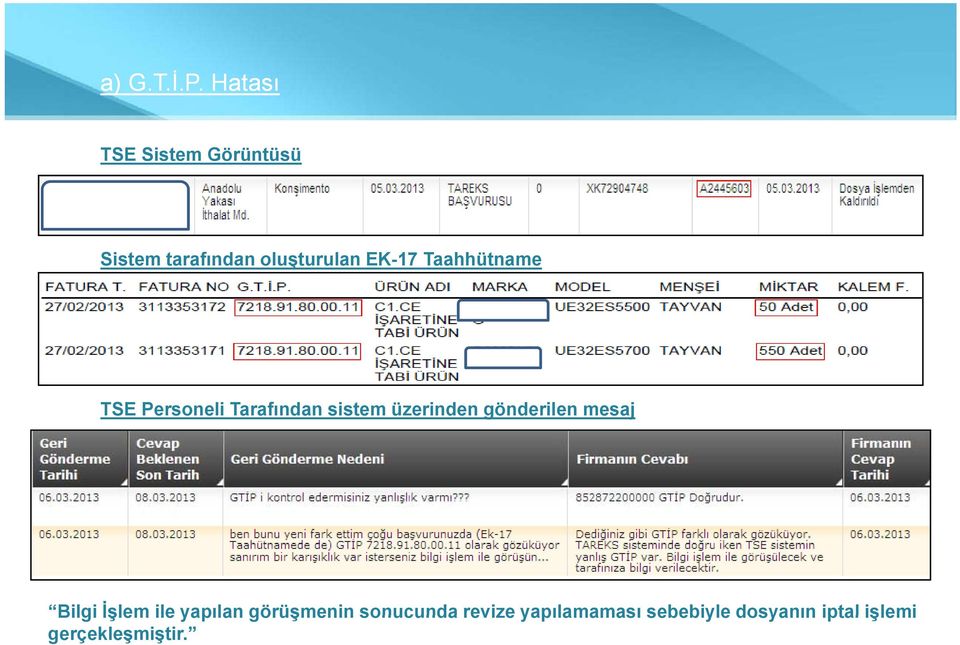 Personeli Tarafından sistem üzerinden gönderilen mesaj Bilgi İşlem ile yapılan görüşmenin