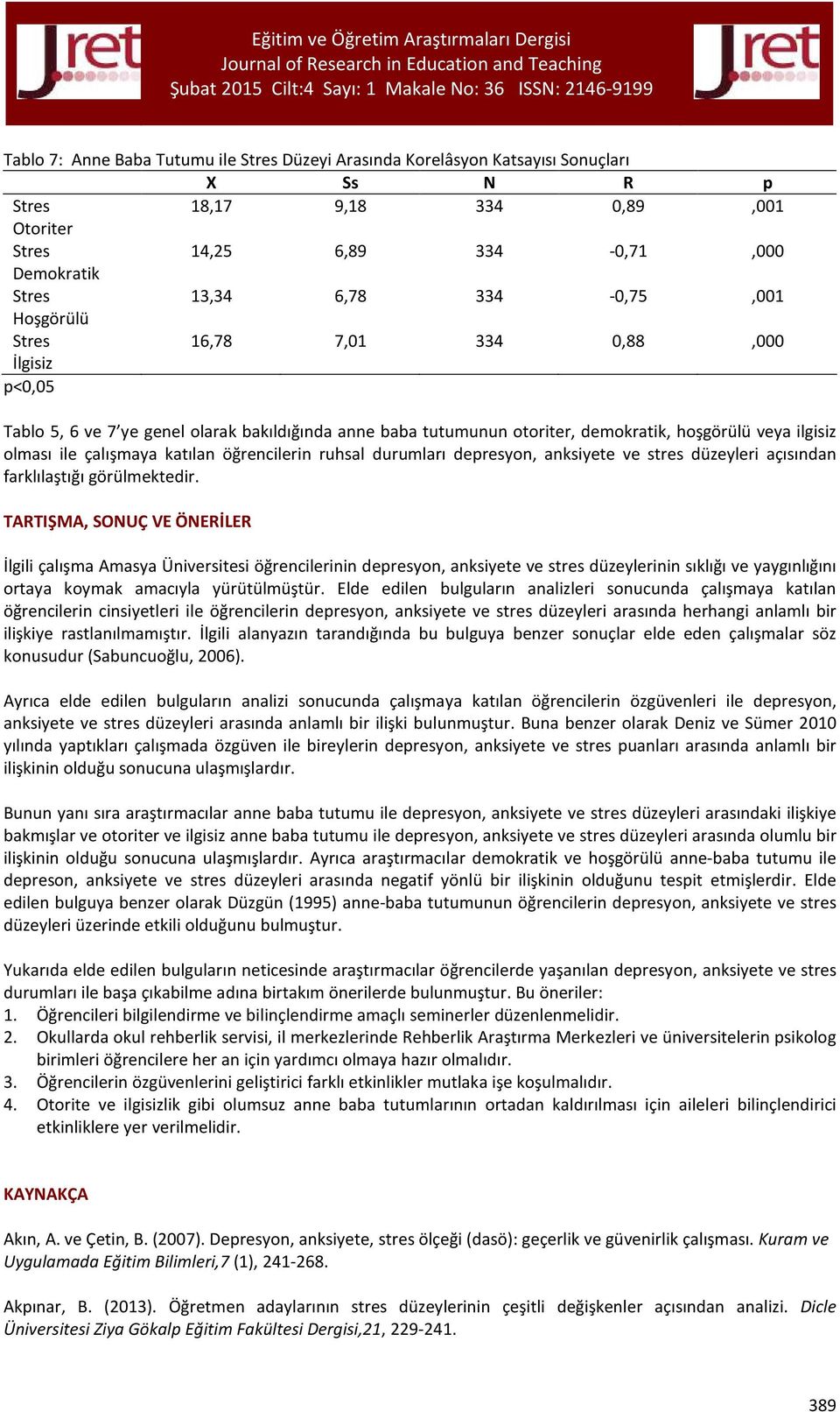 katılan öğrencilerin ruhsal durumları depresyon, anksiyete ve stres düzeyleri açısından farklılaştığı görülmektedir.