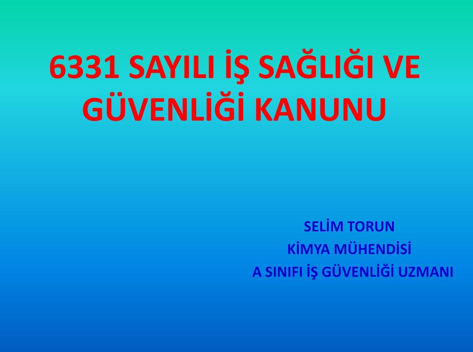 SELİM TORUN KİMYA