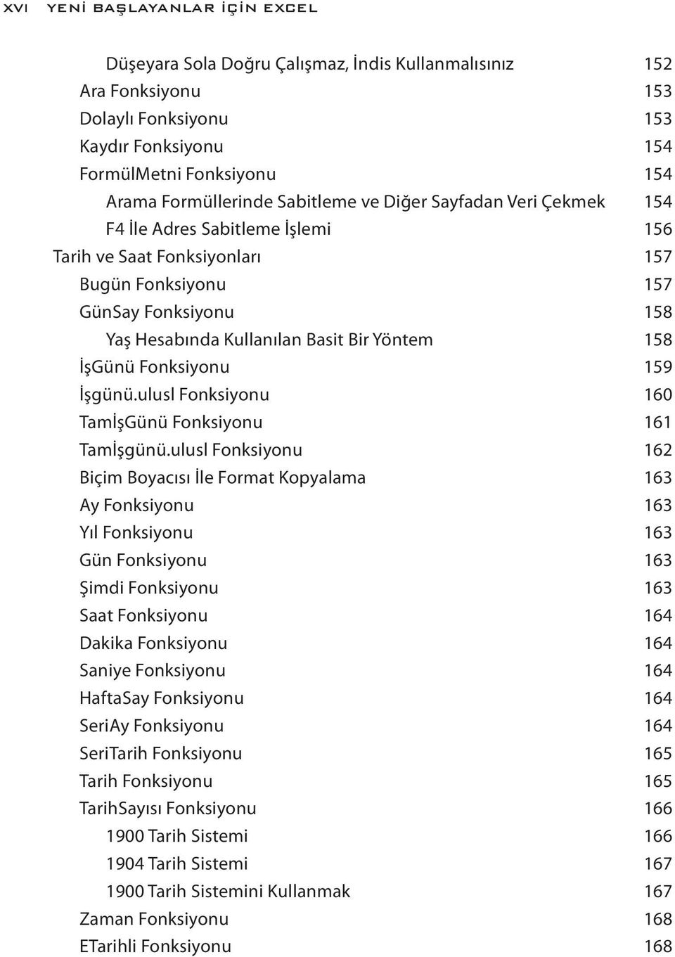 İşGünü Fonksiyonu 159 İşgünü.ulusl Fonksiyonu 160 TamİşGünü Fonksiyonu 161 Tamİşgünü.