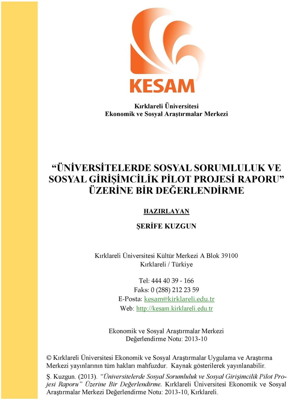 tr Web: http://kesam.kirklareli.edu.