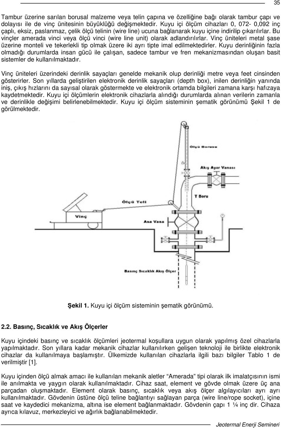 Bu vinçler amerada vinci veya ölçü vinci (wire line unit) olarak adlandırılırlar. Vinç üniteleri metal ase üzerine monteli ve tekerlekli tip olmak üzere iki ayrı tipte imal edilmektedirler.