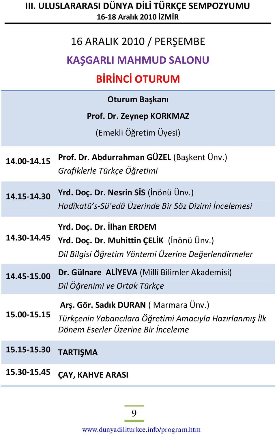 Doç. Dr. Muhittin ÇELİK (İnönü Ünv.) Dil Bilgisi Öğretim Yöntemi Üzerine Değerlendirmeler Dr. Gülnare ALİYEVA (Millî Bilimler Akademisi) Dil Öğrenimi ve Ortak Türkçe Arş. Gör.