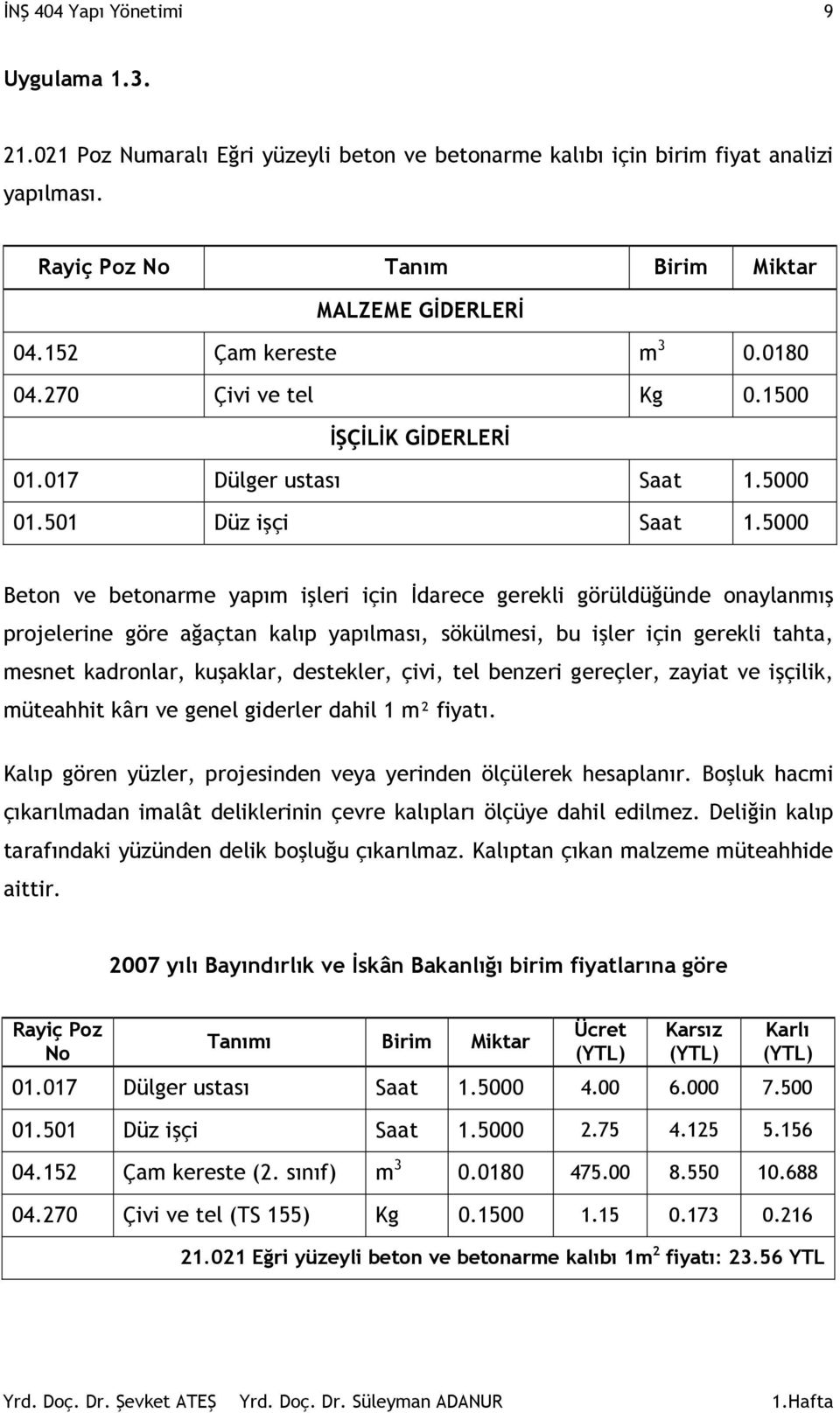 5000 Beton ve betonarme yapım işleri için İdarece gerekli görüldüğünde onaylanmış projelerine göre ağaçtan kalıp yapılması, sökülmesi, bu işler için gerekli tahta, mesnet kadronlar, kuşaklar,