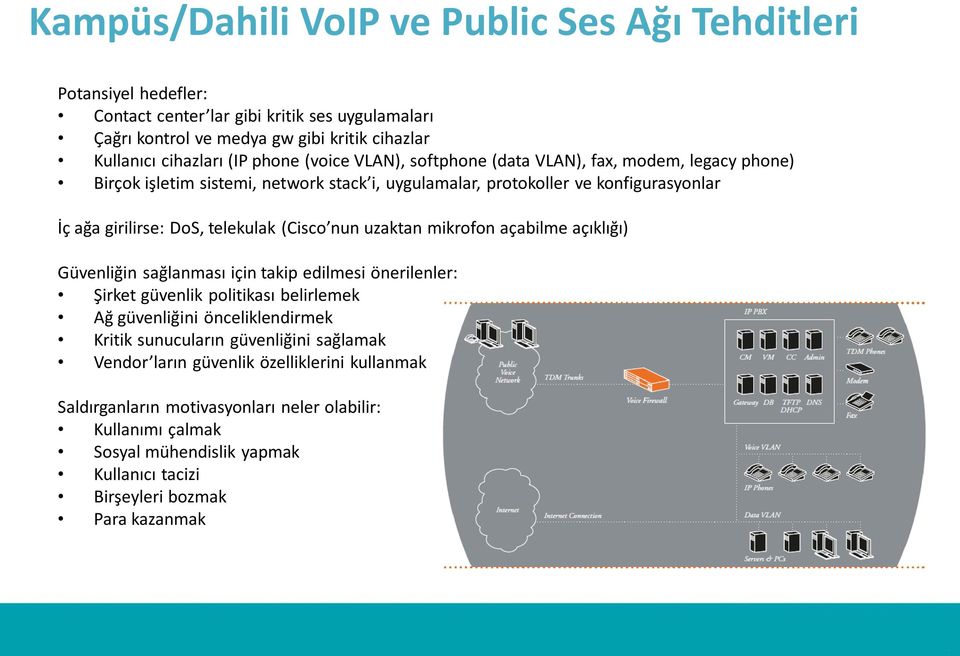 (Cisco nun uzaktan mikrofon açabilme açıklığı) Güvenliğin sağlanması için takip edilmesi önerilenler: Şirket güvenlik politikası belirlemek Ağ güvenliğini önceliklendirmek Kritik sunucuların