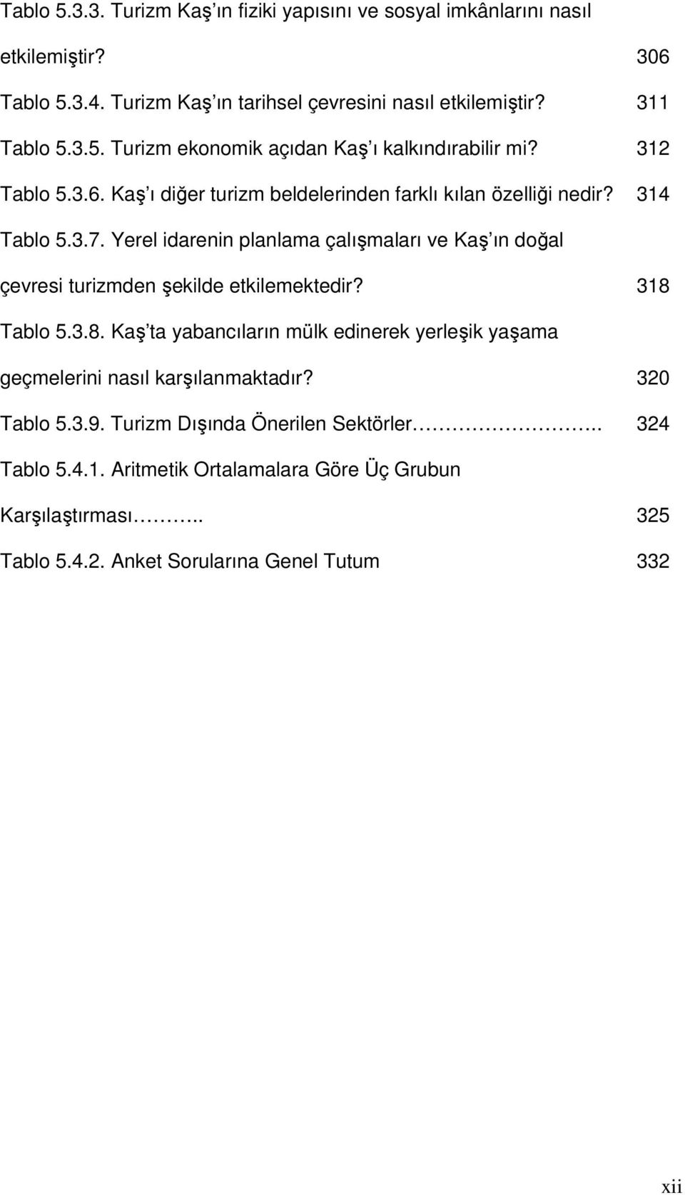 Yerel idarenin planlama çalışmaları ve Kaş ın doğal çevresi turizmden şekilde etkilemektedir? 318 