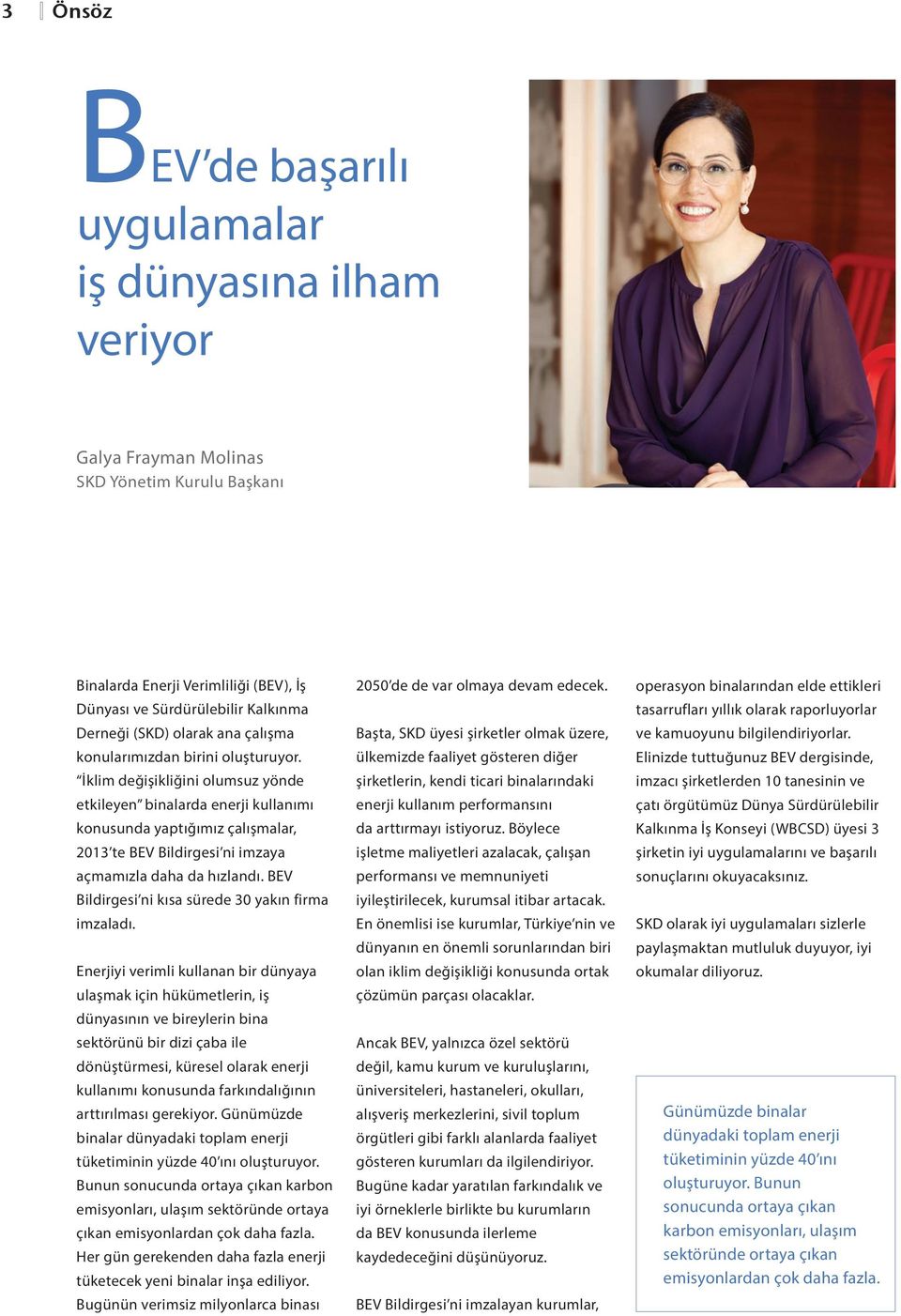 İklim değişikliğini olumsuz yönde etkileyen binalarda enerji kullanımı konusunda yaptığımız çalışmalar, 2013 te BEV Bildirgesi ni imzaya açmamızla daha da hızlandı.