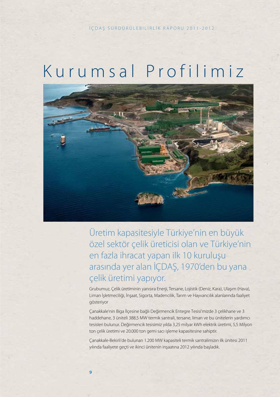 Grubumuz, Çelik üretiminin yanısıra Enerji, Tersane, Lojistik (Deniz, Kara), Ulaşım (Hava), Liman İşletmeciliği, İnşaat, Sigorta, Madencilik, Tarım ve Hayvancılık alanlarında faaliyet gösteriyor