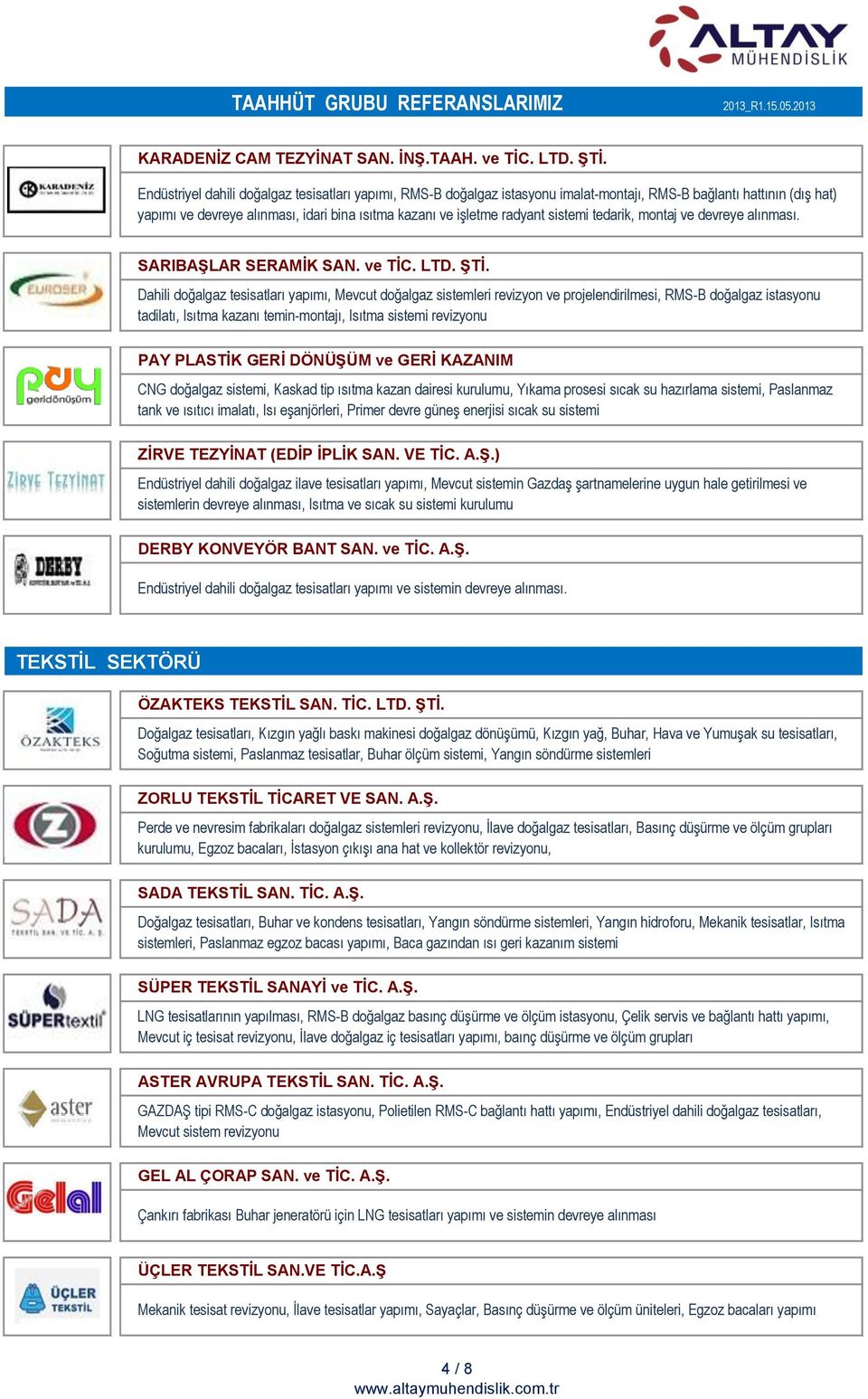 sistemi tedarik, montaj ve devreye alınması. SARIBAŞLAR SERAMİK SAN. ve TİC. LTD. ŞTİ.