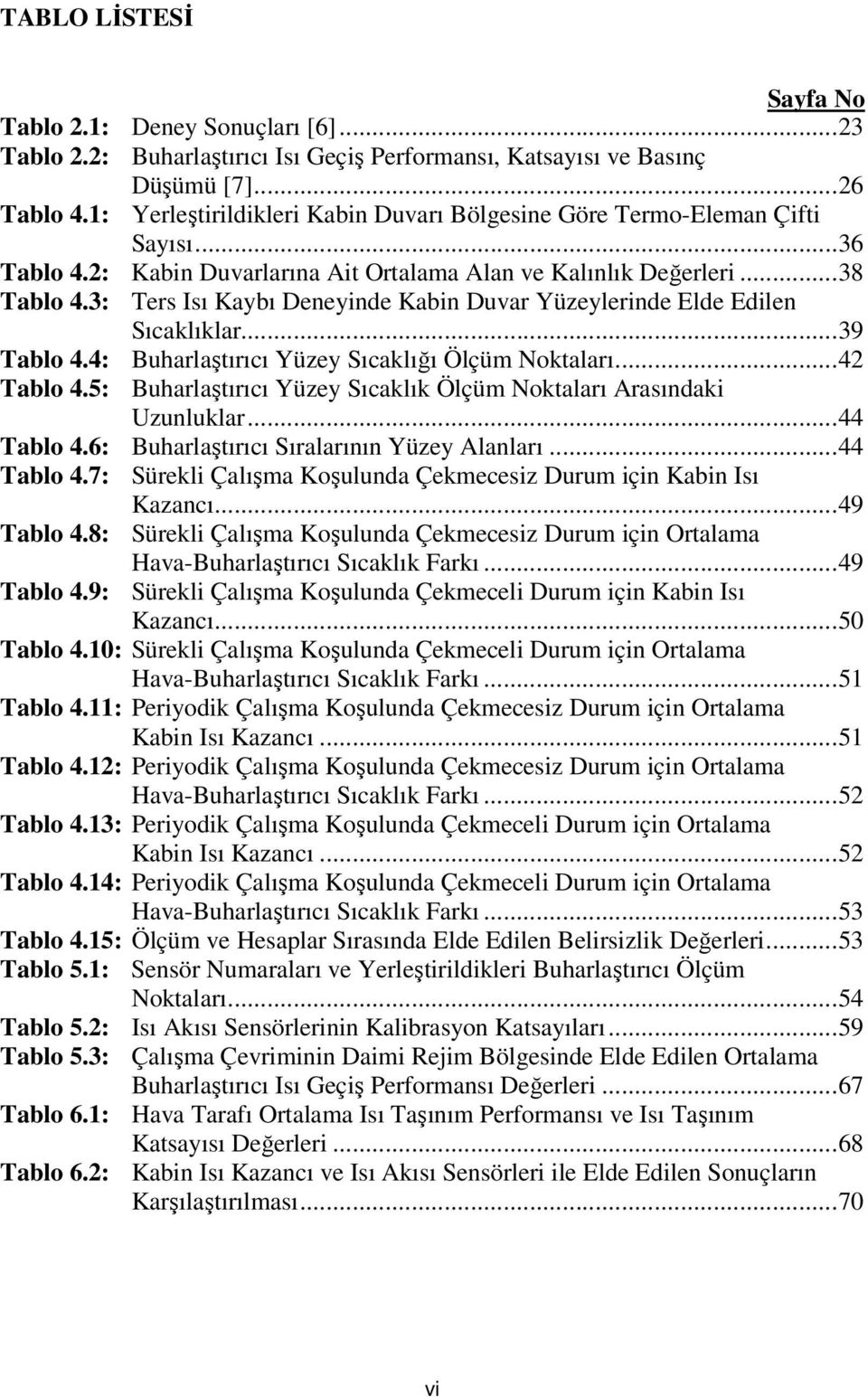 3: Ters Isı Kaybı Deneyinde Kabin Duvar Yüzeylerinde Elde Edilen Sıcaklıklar...39 Tablo 4.4: Buharlaştırıcı Yüzey Sıcaklığı Ölçüm Noktaları...4 Tablo 4.