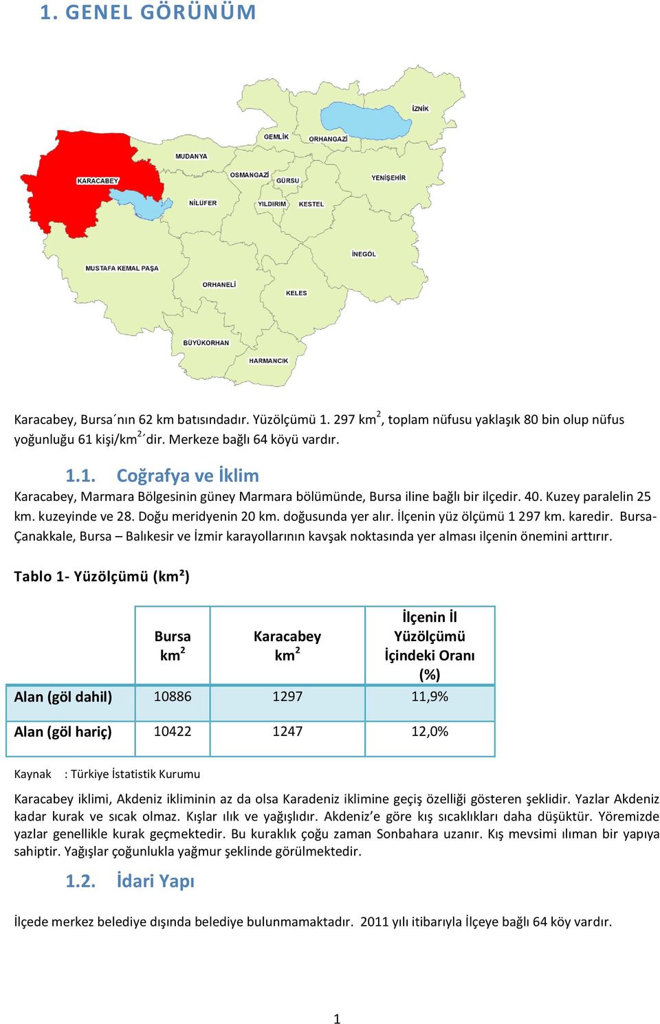 Bursa- Çanakkale, Bursa Balıkesir ve İzmir karayollarının kavşak noktasında yer alması ilçenin önemini arttırır.