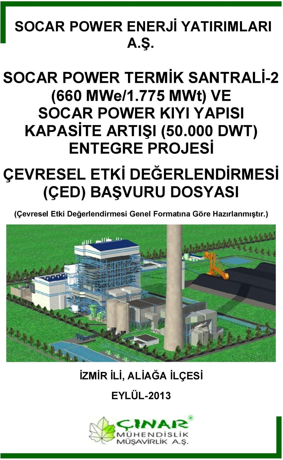 000 DWT) ENTEGRE PROJESİ ÇEVRESEL ETKİ DEĞERLENDİRMESİ (ÇED) BAŞVURU DOSYASI