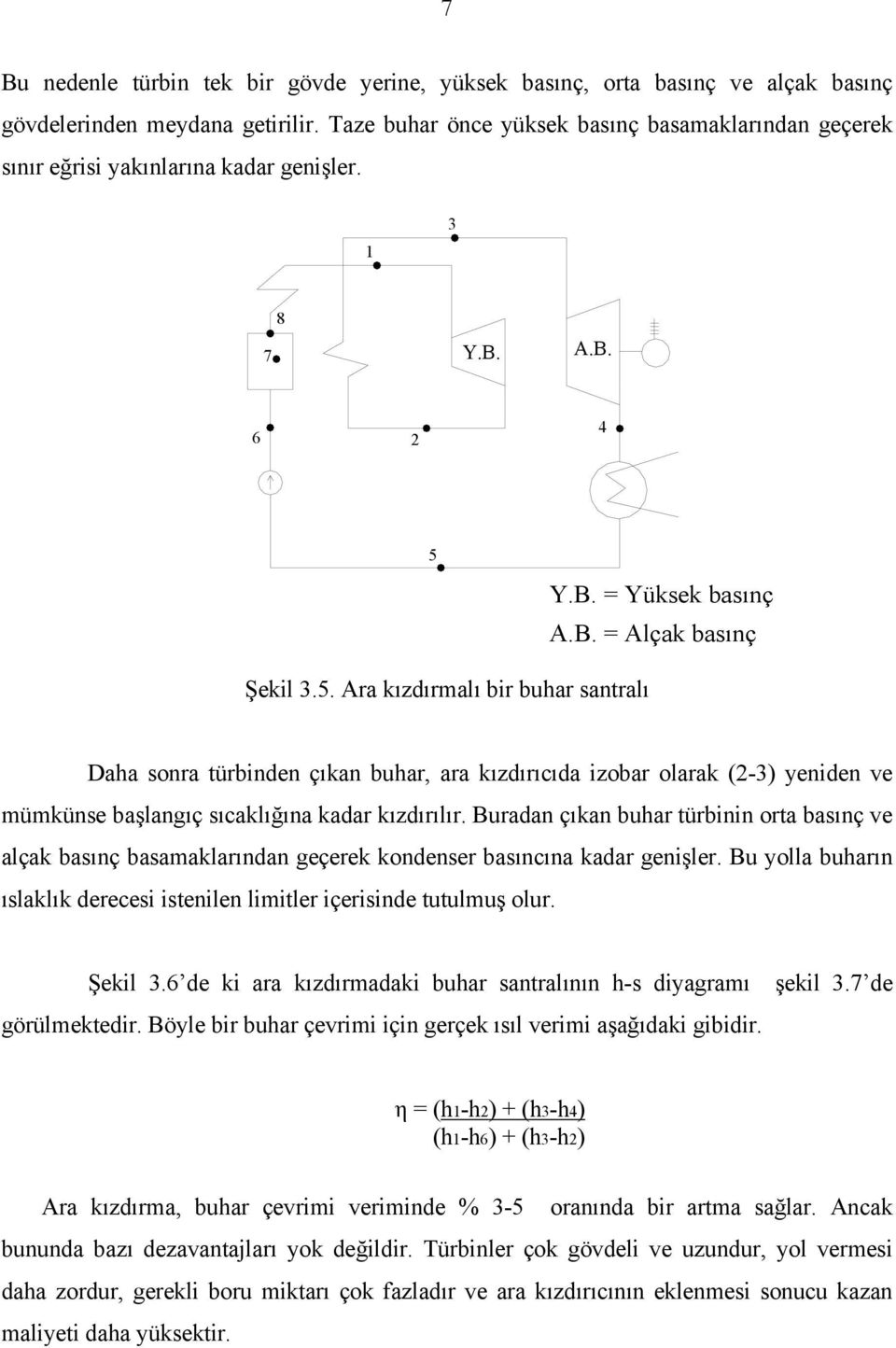 Y.B. = Yüksek basınç A.B. = Alçak basınç Şekil 3.5.