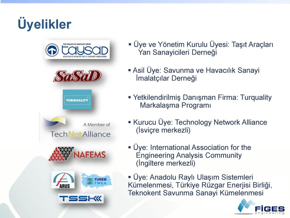 Alliance (İsviçre merkezli) Üye: International Association for the Engineering Analysis Community (İngiltere