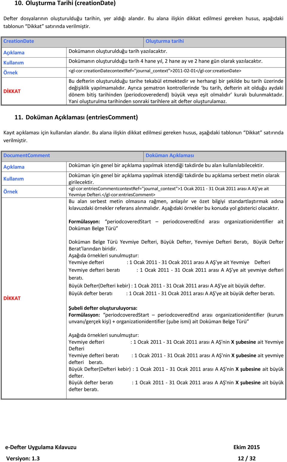 <gl-cor:creationdatecontextref="journal_context">2011-02-01</gl-cor:creationdate> Bu defterin oluşturulduğu tarihe tekabül etmektedir ve herhangi bir şekilde bu tarih üzerinde değişiklik