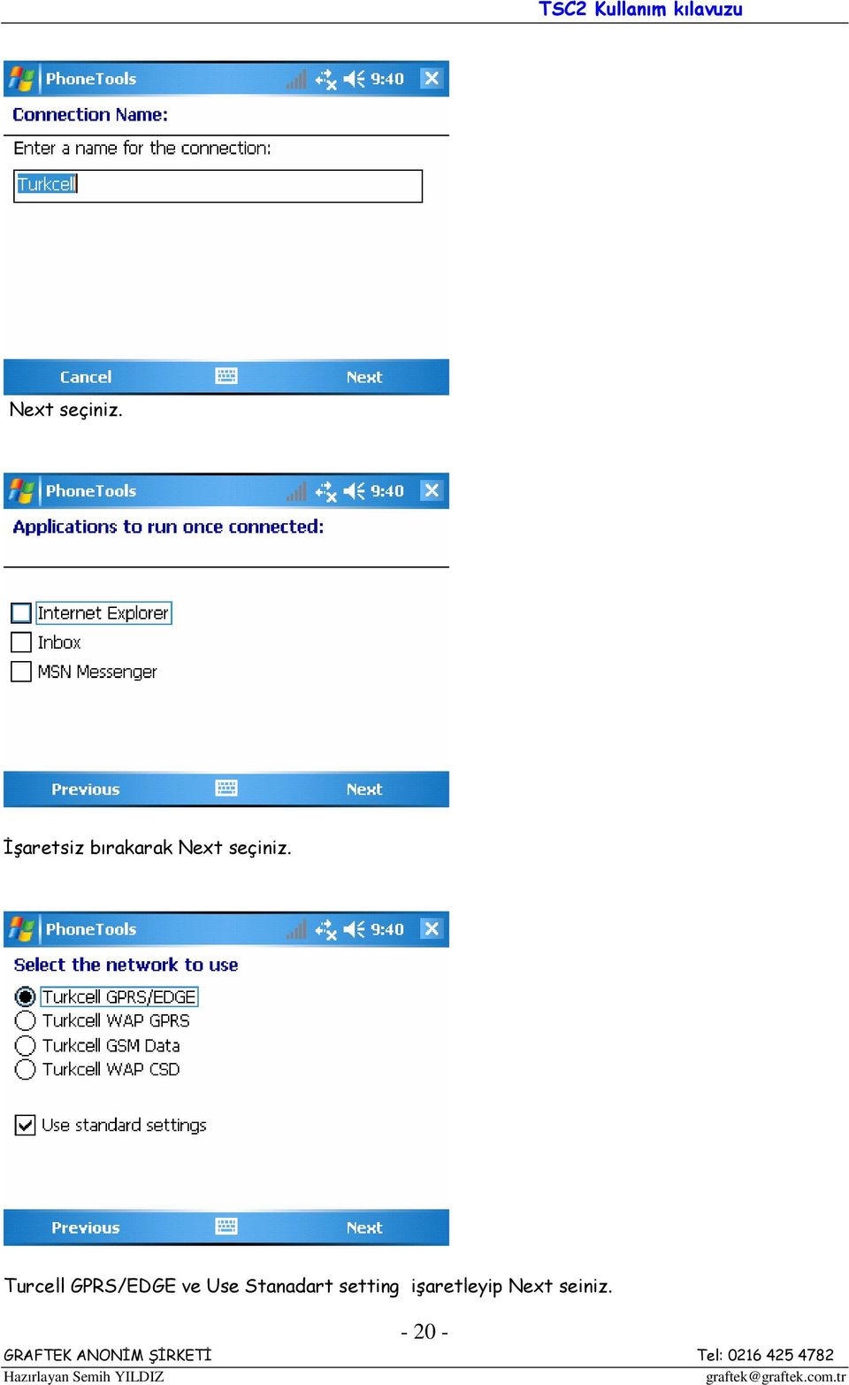 GPRS/EDGE ve Use Stanadart