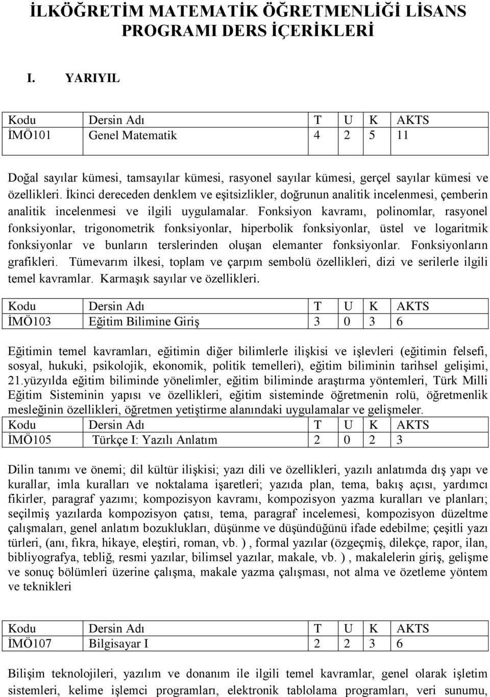 İkinci dereceden denklem ve eşitsizlikler, doğrunun analitik incelenmesi, çemberin analitik incelenmesi ve ilgili uygulamalar.