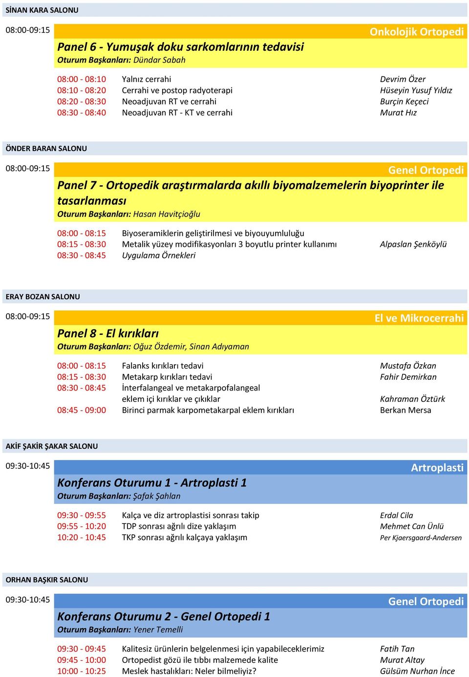 akıllı biyomalzemelerin biyoprinter ile tasarlanması Hasan Havitçioğlu 08:00-08:15 Biyoseramiklerin geliştirilmesi ve biyouyumluluğu 08:15-08:30 Metalik yüzey modifikasyonları 3 boyutlu printer