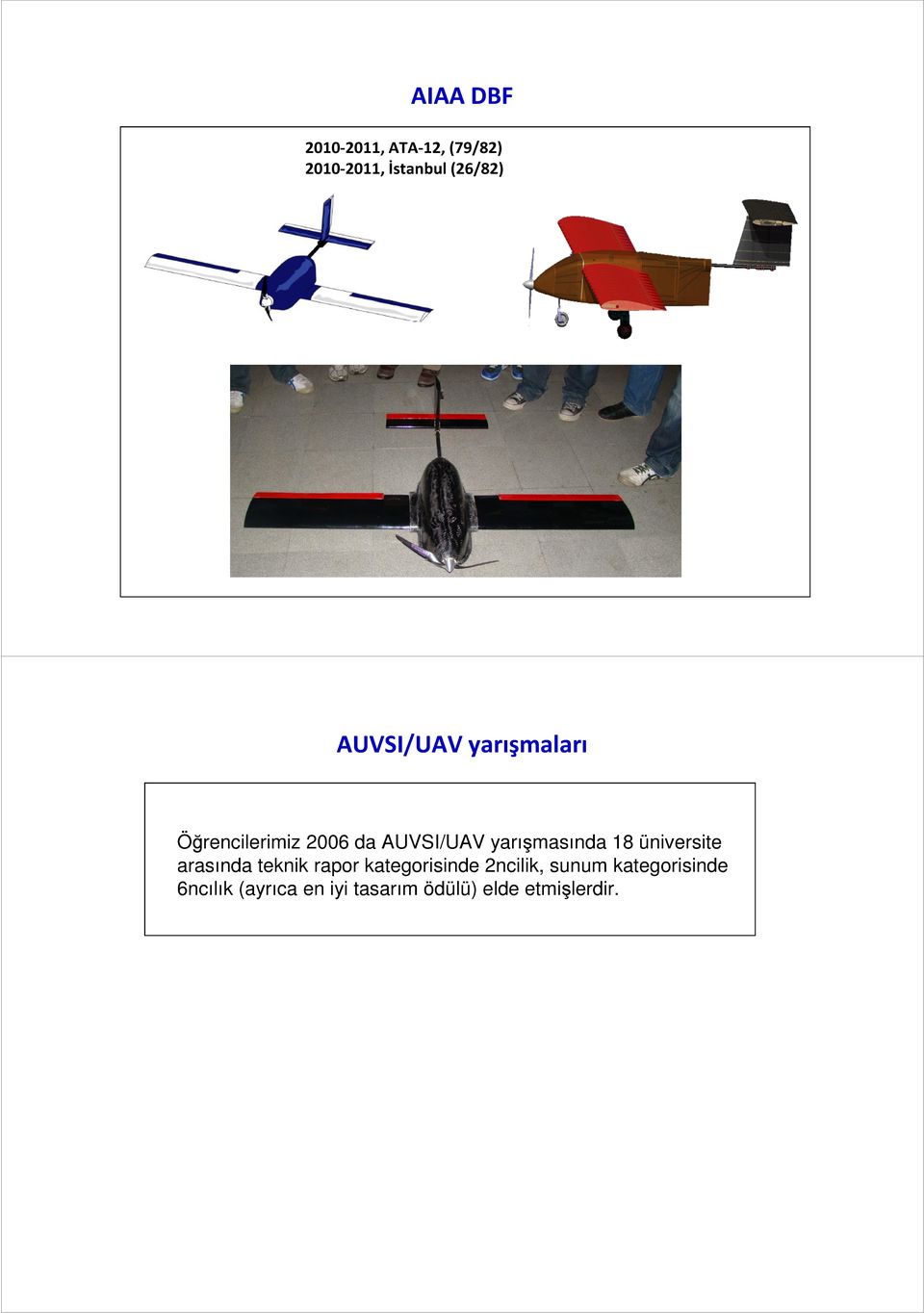 yarışmasında 18 üniversite arasında teknik rapor kategorisinde