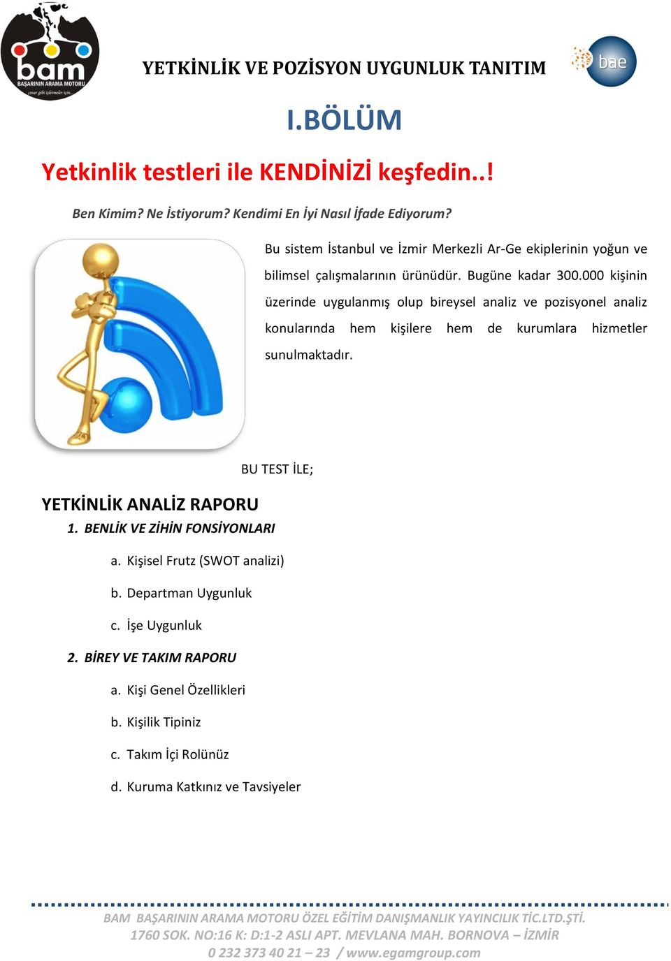 000 kişinin üzerinde uygulanmış olup bireysel analiz ve pozisyonel analiz konularında hem kişilere hem de kurumlara hizmetler sunulmaktadır.