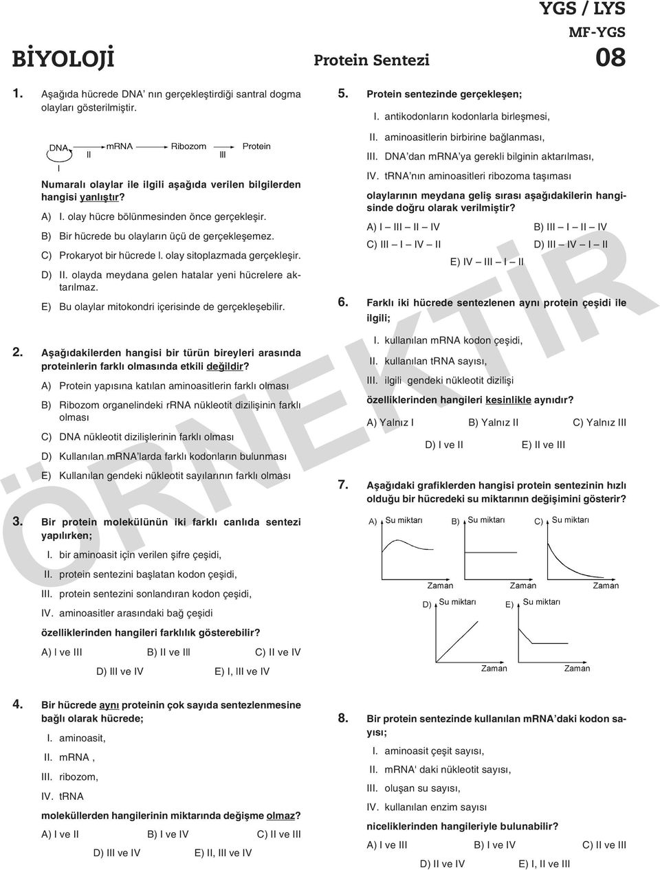 B) Bir hücrede bu olayların üçü de gerçekleşemez. C) Prokaryot bir hücrede l. olay sitoplazmada gerçekleşir. D) II. olay da meydana gelen hatalar yeni hücrelere aktarılmaz.